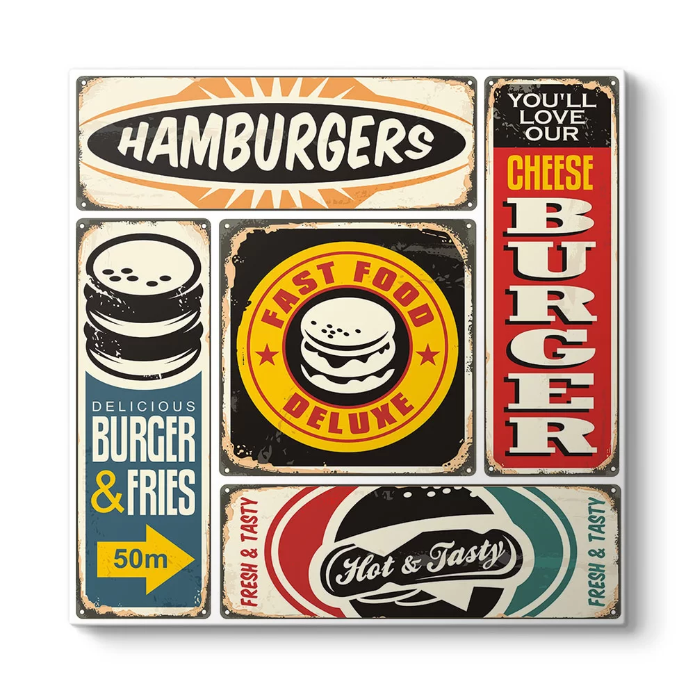 Kolaj Hamburger Tablosu - Model 3